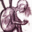 Meditation - Kohlezeichnung - Abstraktes Bild - Kunstdruck