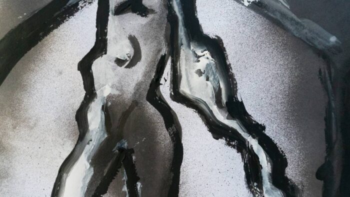 Während ich schlafe – Surreale Acrylmalerei auf Fotokarton